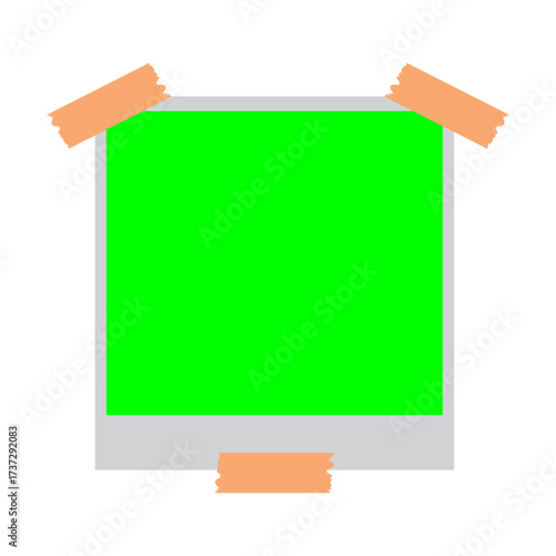 polaroid Green screen icon vector template illustration logo design