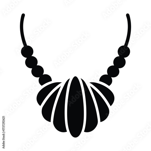 Shell necklace silhouette illustration