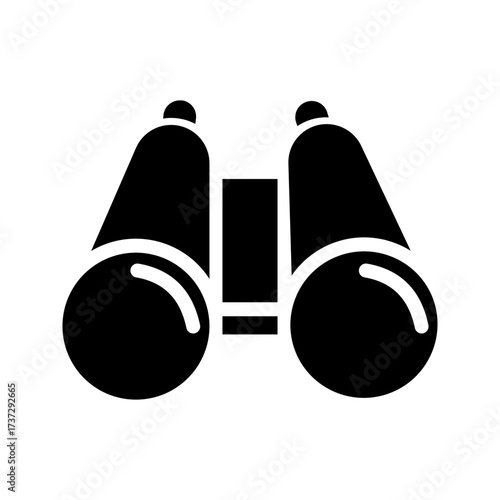 Binocular icon. Binocular silhouette isolated on white background.