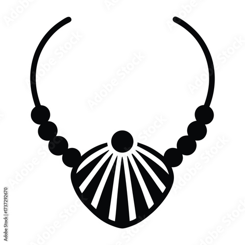 vector illustration of a pearl necklace on black