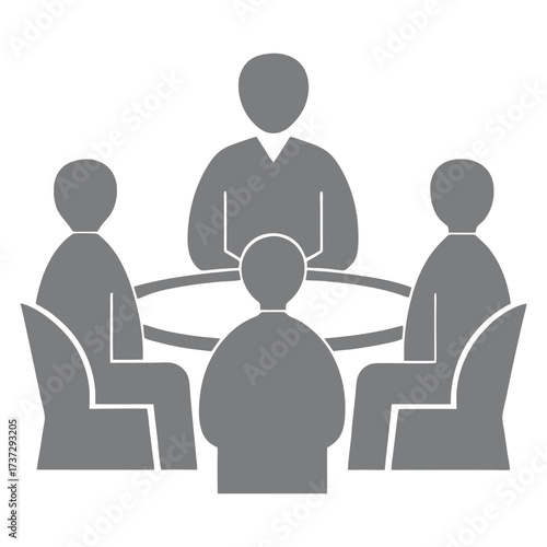Board members meeting around table discussion business team collaboration corporate strategy session