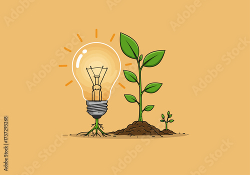 Idea Growth and Business Innovation Concept