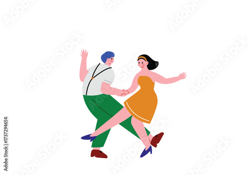 ペアで踊る男女
