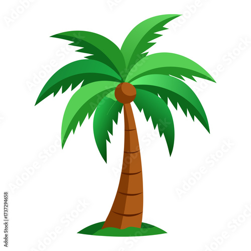 palm tree vector: palm tree illustration on tropical island for travel beach and vacation themes stock design