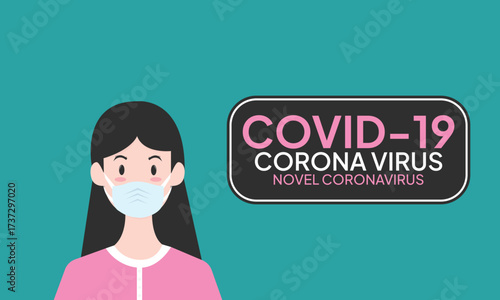Coronavirus in China. Novel coronavirus (2019-nCoV), people in white medical face mask. Concept of coronavirus quarantine vector illustration. woman in white medical face mask.