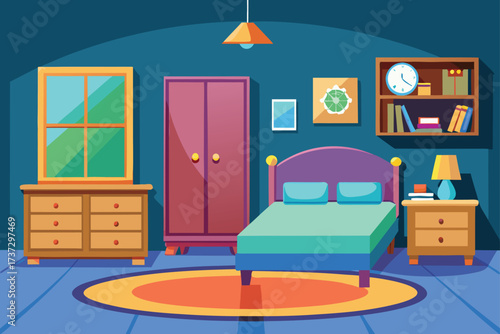 Luxury interior design featuring a sunlit bedroom with a comfortable bed, stylish furniture, and a large window
