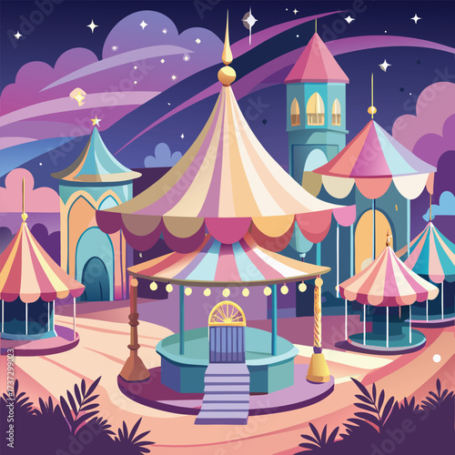 Whimsical Pastel Carnival Under the Stars