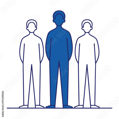 Diverse team representation one person stands out among others business concept