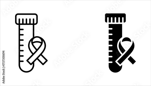 HIV test linear icon set. Laboratory blood examination. Rapid test for AIDS. Medical check. vector illustration on white background