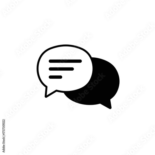 Chat Message Icon – Speech Bubble Communication Symbol for Text, Conversation, and Social Media