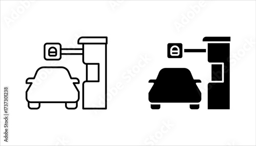 Drive thru icon set. Drive through, menu, restaurant, take away, and More. vector illustration on white background