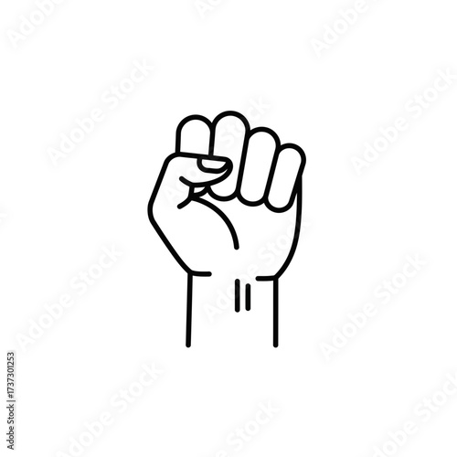 Raised Fist Icon – Power, Protest, and Solidarity Symbol for Strength and Unity