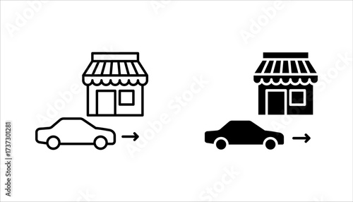 Drive thru icon set. Drive through, menu, restaurant, take away, and More. vector illustration on white background