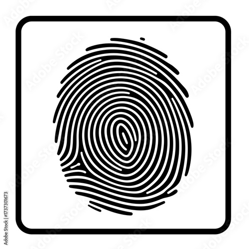 Fingerprint Icon – Biometric Security Identity Authentication Symbol for Privacy and Access Control