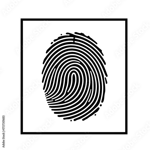 Fingerprint Icon – Biometric Security Identity Authentication Symbol for Privacy and Access Control
