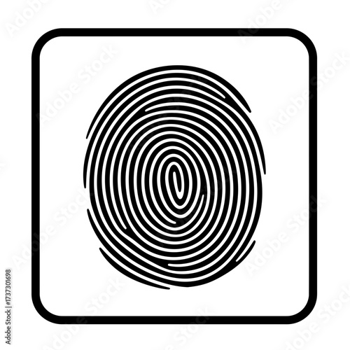 Fingerprint Icon – Biometric Security Identity Authentication Symbol for Privacy and Access Control