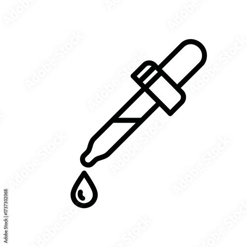 Dropper Icon – Medicine Pipette Tool with Liquid Drop Symbol for Health, Lab, and Skincare