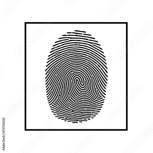 Fingerprint Icon – Biometric Security Identity Authentication Symbol for Privacy and Access Control