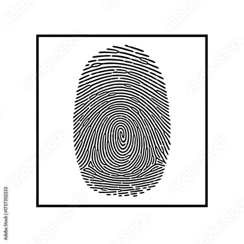 Fingerprint Icon – Biometric Security Identity Authentication Symbol for Privacy and Access Control