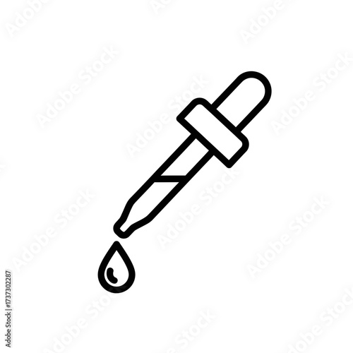 Dropper Icon – Medicine Pipette Tool with Liquid Drop Symbol for Health, Lab, and Skincare