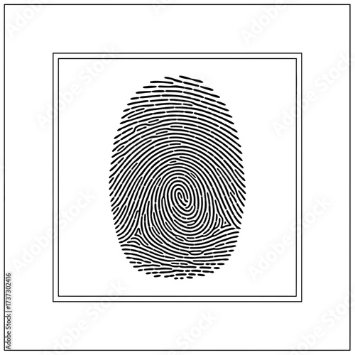 Fingerprint Icon – Biometric Security Identity Authentication Symbol for Privacy and Access Control
