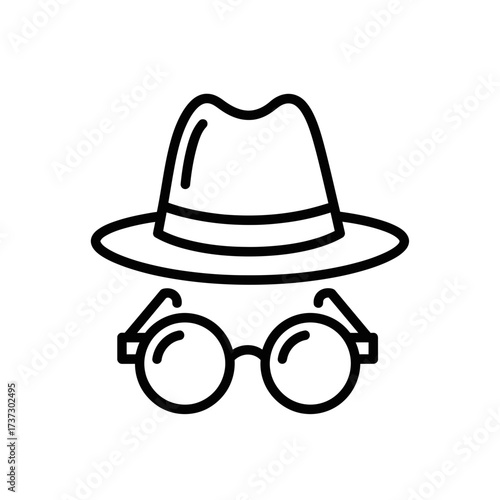 Incognito Mode Icon – Private Browsing Anonymous User Symbol for Security and Privacy