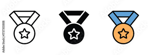 Awards medal icon vector. awards, contests, or recognizing excellence symbol. vector illustration.