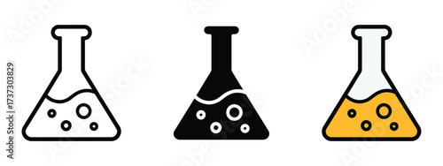 Beaker icon vector. experimentation and research for educational resources and scientific publications symbol. vector illustration.