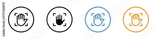Hand scanning icon vector. security systems, biometric authentication solutions and advanced identity verification processes symbol. vector illustration.