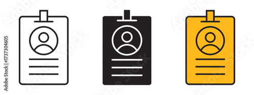 ID card or employee badge icon vector.  Professional Identification Badges symbol. vector illustration.