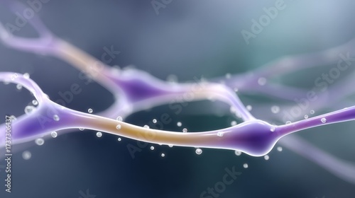 Microscopic view of neurons connecting with synapses in the brain
