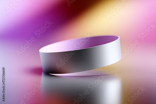 Modern minimalist white band against vibrant gradient background