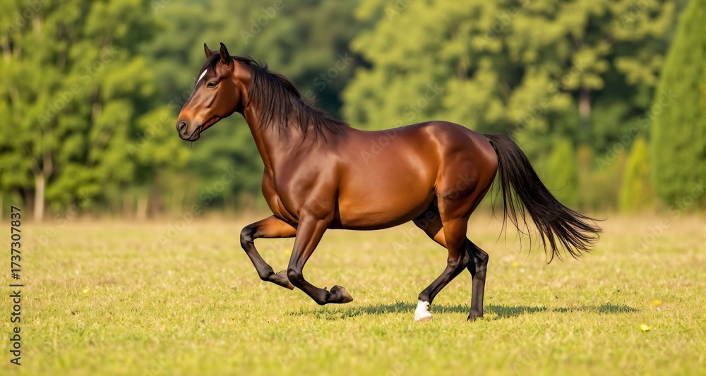 Obraz premium Horse running in the meadow 79