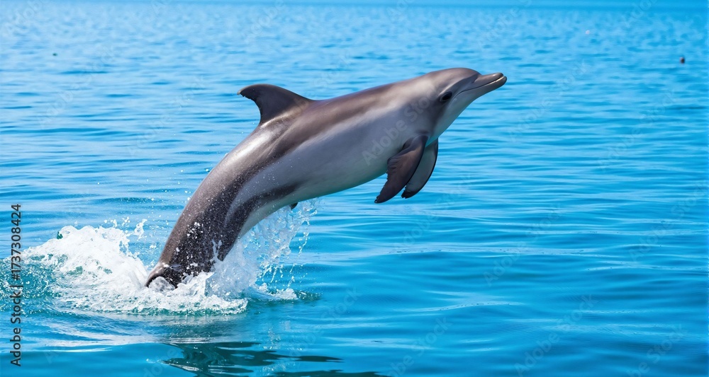Fototapeta premium Dolphin jumping in the ocean 84