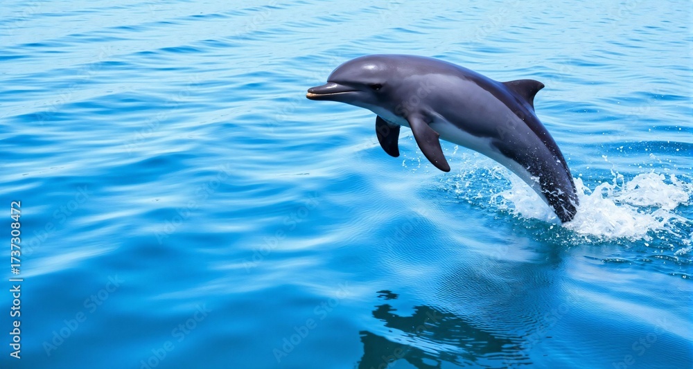 Naklejka premium Dolphin jumping in the ocean 54