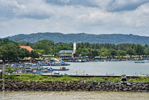 The port of Pangandaran and its colorful fishing boats
