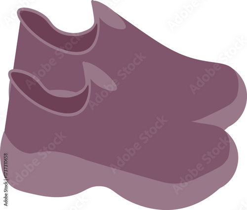 Purple Slip-On Chunky-Sole Clogs Illustration