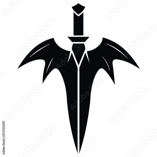 vampire dagger silhouette vector illustration