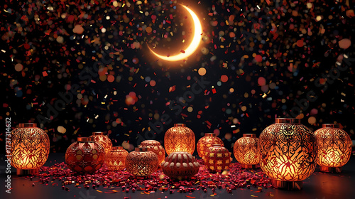 Festive Glowing Lantern Scene