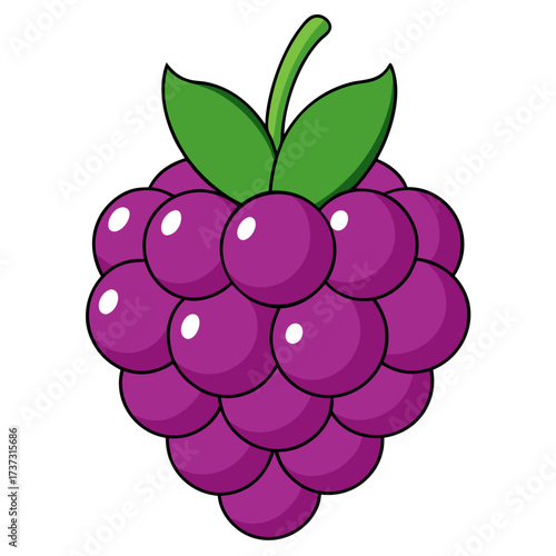 Delicious-looking cartoon grapes with vibrant colors and playful design, perfect for children's books, educational materials, or healthy eating campaigns