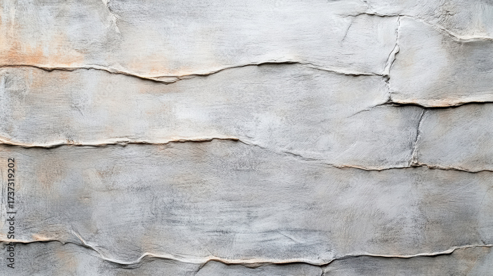 Obraz premium Textured gray wall with visible cracks and uneven surface, creating rustic appearance