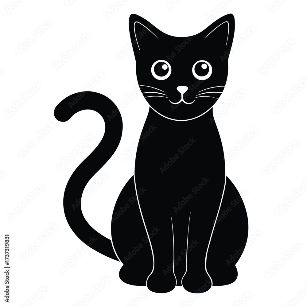Obraz premium black cat silhouette vector illustration