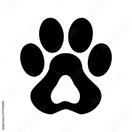 Classic Black Paw Print Design Symbolizing Animal Footprints and Tracking