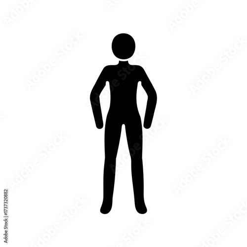 Simple Black and White Silhouette of a Person Standing with Arms Slightly Out