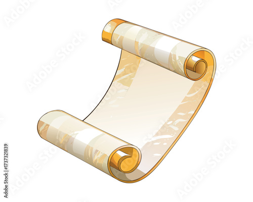 Ancient Scroll Revelation: A beautifully rendered illustration of an aged scroll, exuding a sense of history and mystery, ready to unveil ancient secrets.