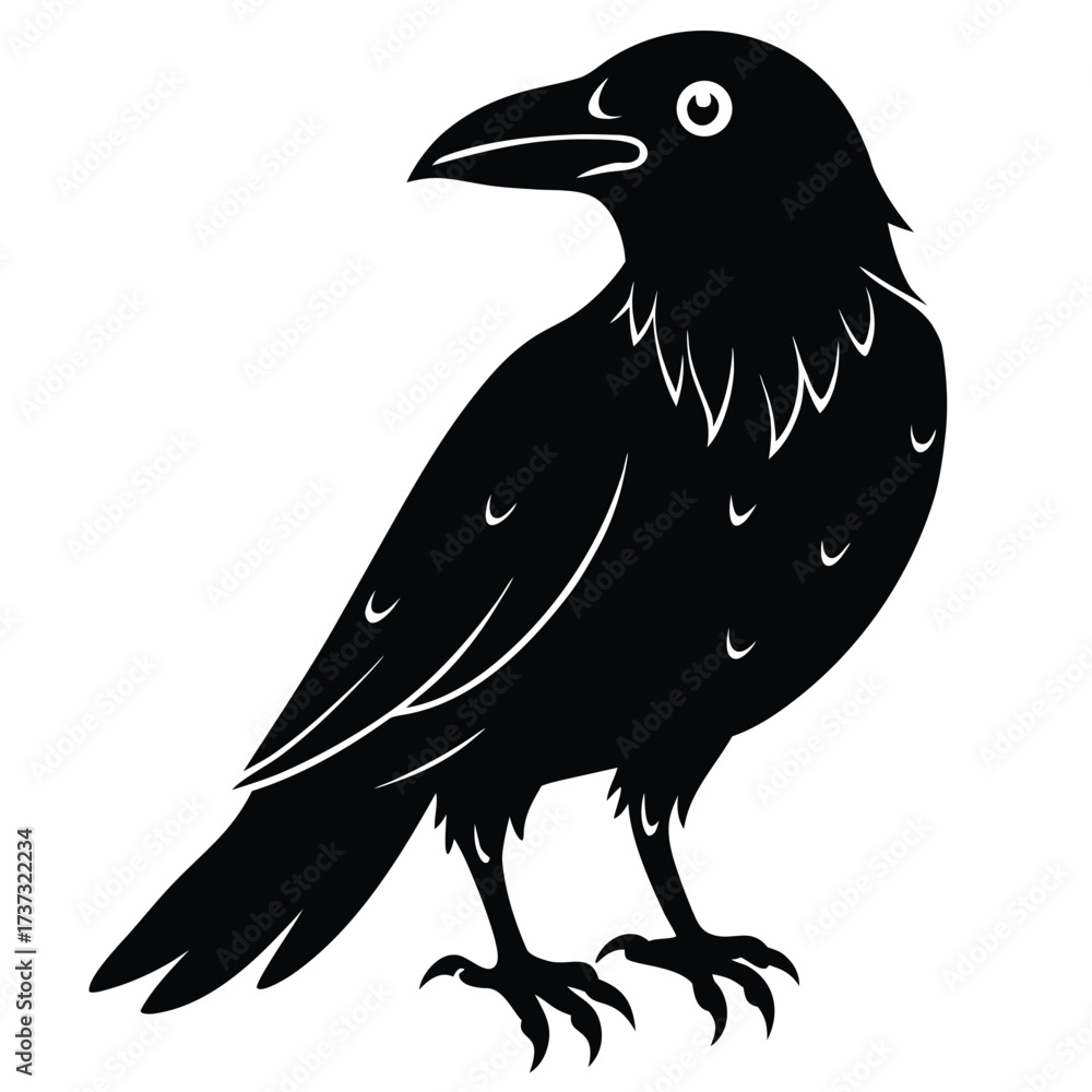 Fototapeta premium bloody crow silhouette vector illustration