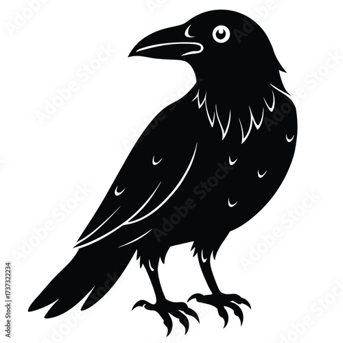 bloody crow silhouette vector illustration