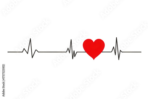 Red Heartbeat Line Graphic