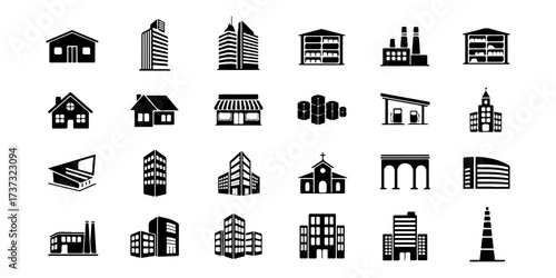 Various building and architecture icons
