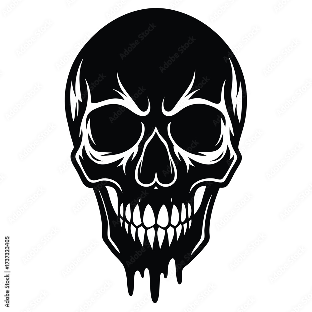 Obraz premium bloody skull head silhouette vector illustration